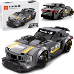 Technische bouwset sportauto zilver 174 onderdelen met stickers