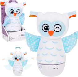 Pluchen uil – nachtlampje met veranderende kleuren en speeldoosje voor kinderen