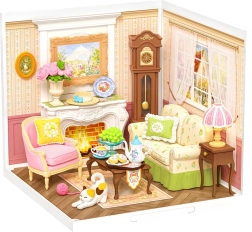 Maison miniature « Thé de cinq heures » – Kit de construction 3D en bois DIY avec LED