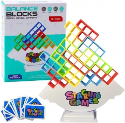Balancerende Tetris-toren - behendigheidsspel met 48 blokken en 22 kaarten