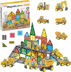 Woopie magnetische bouwstenen met bouwmachines, 30 stuks