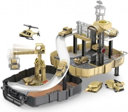 Militaire station met 2 autootjes in een rugzak