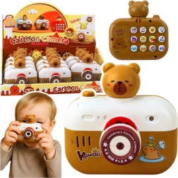 Interactive kids’ capybara camera with projector and sounds with lanyard