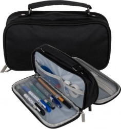 Uitklapbare tweekamer schooletui Maaleo – zwart