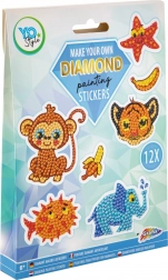 Diamantschilderen – dierenstickers, 12 stuks