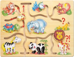 Wooden motor skills maze with animals Bino