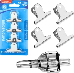 Set van metalen kantoorclips 50 mm - 4 stuks