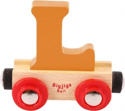 Houten trein Bigjigs Rail met letter L