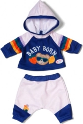 BABY BORN trainingspak voor pop 43 cm – blauw met capuchon