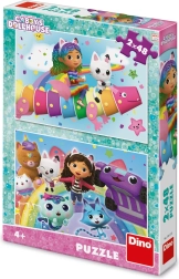 puzzel Gabby's Magische Huis: Op de Regenboog 2×48 stukjes