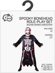 Kinderkostuum skelet met masker 110–120 cm