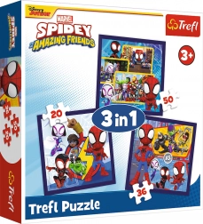 Puzzel Spidey: spinnen en dinosaurussen 3-in-1 (20, 36 en 50 stukjes)