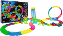 Glowing Race Track + 2 LED Cars - 166 Pieces