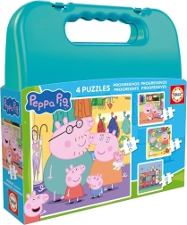 Puzzle im Koffer PEPPA WUTZ 4in1 (6–16 Teile)