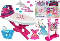 Rosa Bügelset mit Brett und Bügeln