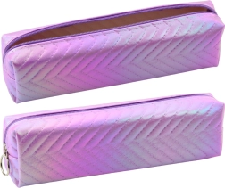 Organizer school case holographic with Yule pattern purple 21x6cm