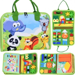 Textile Montessori Busy Book with Animals and Clock