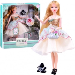 Emily pop in cocktailjurk met handtas