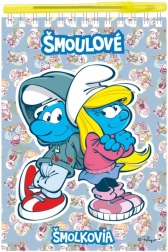 notitieblok Smurfen met pen, spiraal boven, gelijnd en blanco, 15 × 22 cm
