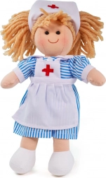 Fabric Nurse Doll Nancy 28 cm by Bigjigs Toys