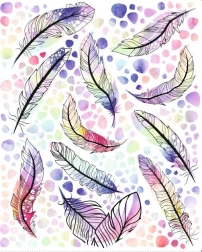 opstrijkbare veren patches – groot vel 20 × 30 cm