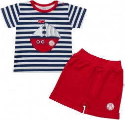 Zomerse kinderset T-shirt en korte broek NEW BABY Marine