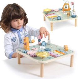 Viga PolarB wooden educational activity table with bead maze and xylophone