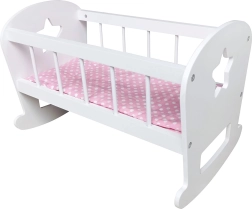 FREE2PLAY wooden cradle for dolls, white (up to 40 cm)
