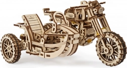Ugears 3D Puzzle Motorcycle with Sidecar – Mechanical Wooden Model