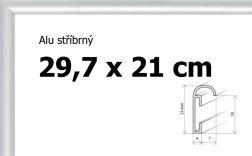 Aluminium lijst zilver A4 29,7x21 cm