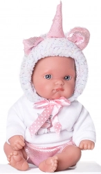 realistische babypop eenhoorn wit 21 cm