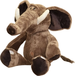 Éléphant en peluche marron aux grandes oreilles 22 cm