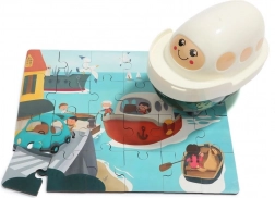 Top Bright houten puzzel met speelgoedboot, 24 stukjes