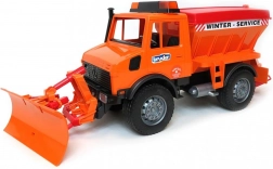 Bruder Mercedes-Benz Unimog spreader with plow