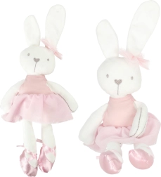 Lapin en peluche dans une robe rose 42 cm