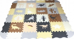 Schuimpuzzelmat dinosaurussen met randen 28 x 28 cm