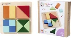 Montessori vierkante houten puzzel – geometrische legpuzzel met 4 vierkanten