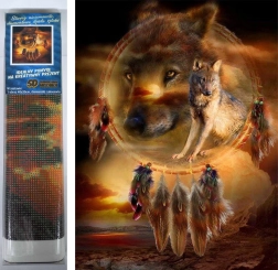 Diamantschilderij Dromenvanger met wolven 30x40 cm