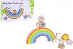 Houten balansboog met wolken