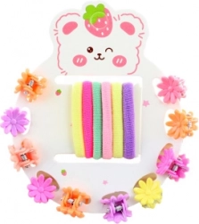 Set de coiffure pour petites coquettes – élastiques et pinces en forme de fleurs