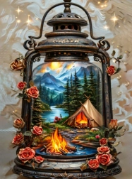 Diamantmalerei Magische Laterne 30 × 40 cm