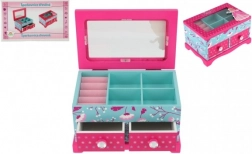 Houten sieradendoos Princess met 2 laden en spiegel