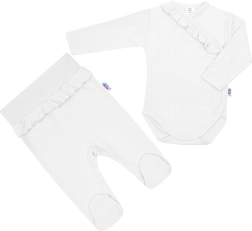 Two-Piece New Baby Stripes Infant Set, White