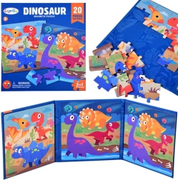 Magnetic puzzle book dinosaurs, 40 pieces