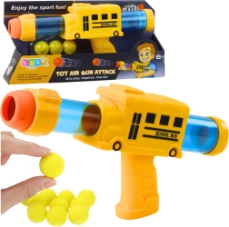 Pistolet à billes en mousse bus scolaire jaune, 6 pcs
