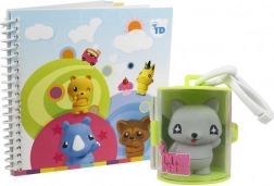 Inky Dinks notitieboek en sleutelhanger met stempel Tiskaček