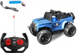 RC-Auto 1:16 blau mit Stoßfänger und Stoßdämpfern