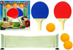 Table tennis set with paddles, net and balls