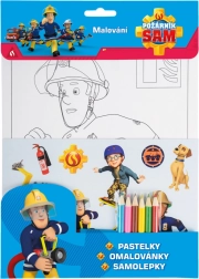 Fireman Sam coloring book with crayons and stickers