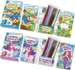 Kleurboek met 12 potloden in een praktisch etui